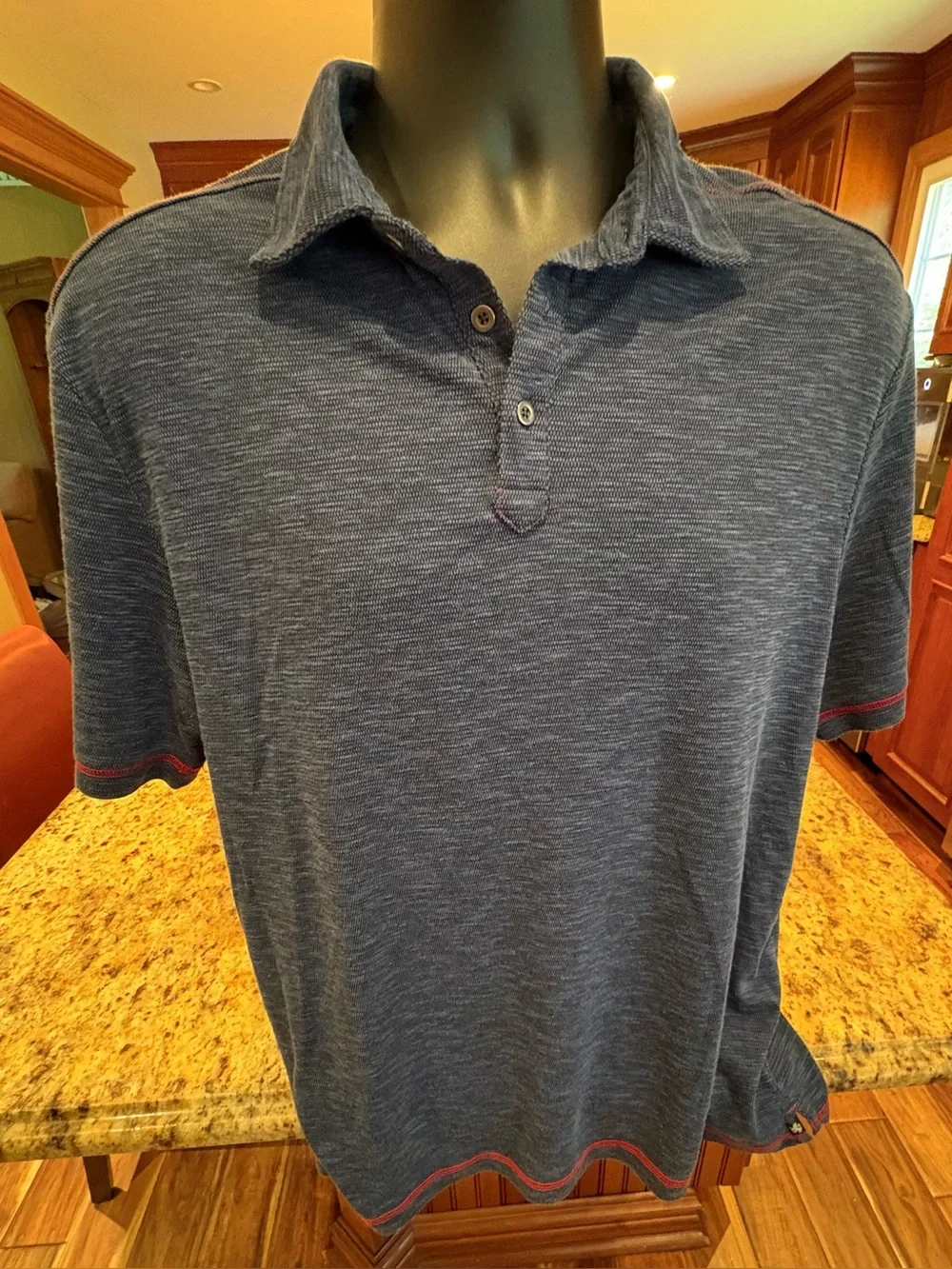 Nat Nast Men’s “Luxury Originals” polo. Sharp deep blue with logo. Medium.